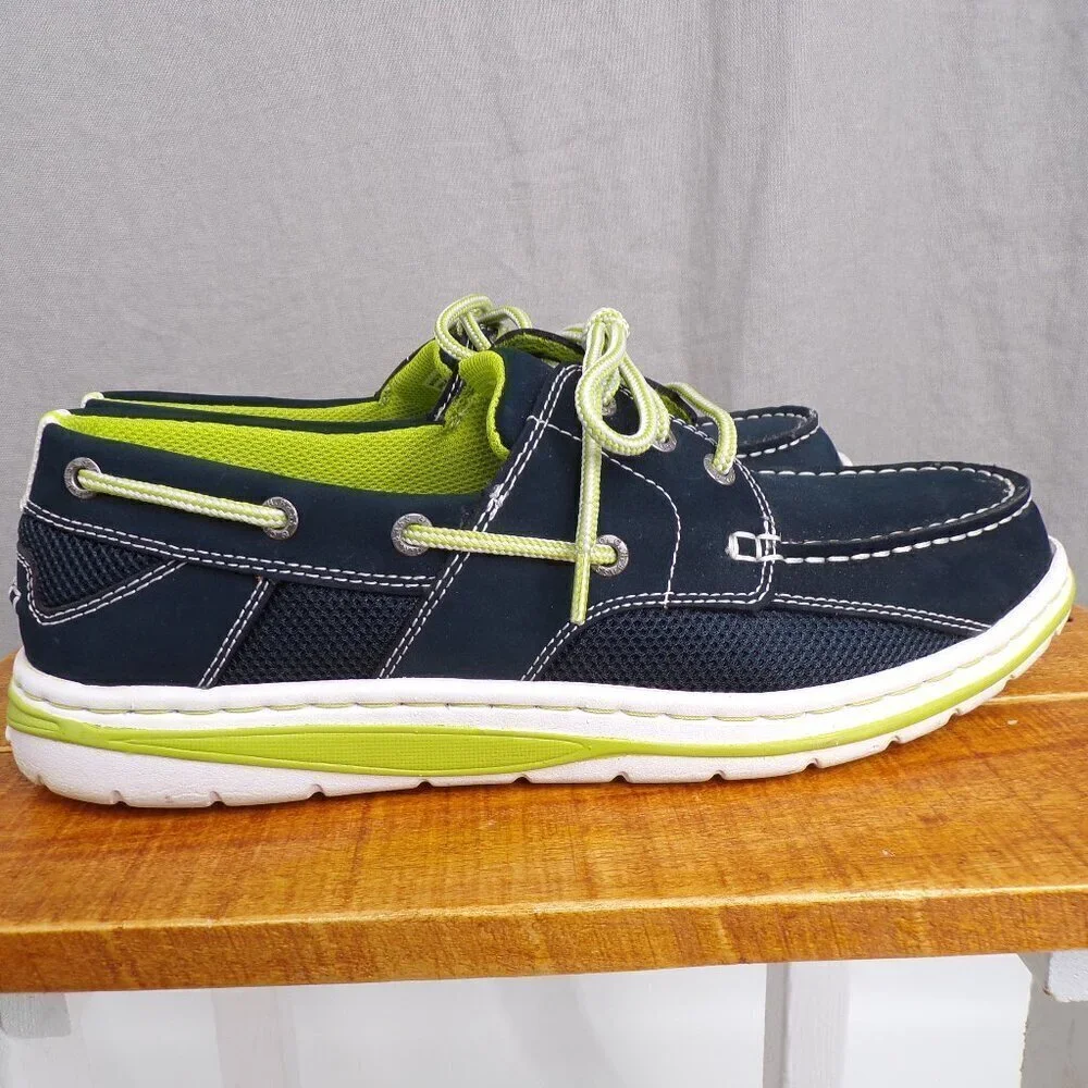 Bass Chesapeake Men's Boat Shoes Size 10.5 Blue and Green. Excellent Condition - Picture 4 of 12